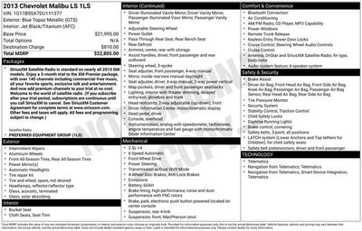 2013 Chevrolet Malibu LS 1LS