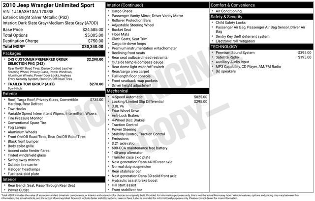 2010 Jeep Wrangler Unlimited Sport