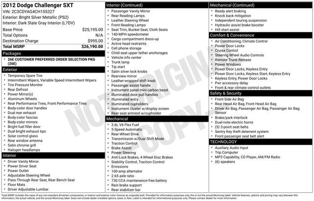 2012 Dodge Challenger SXT