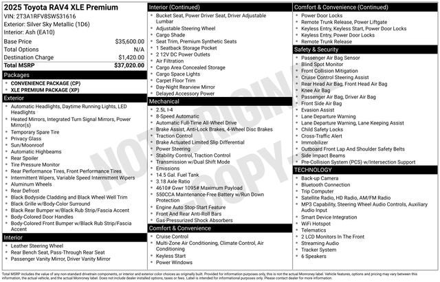 2025 Toyota RAV4 XLE Premium