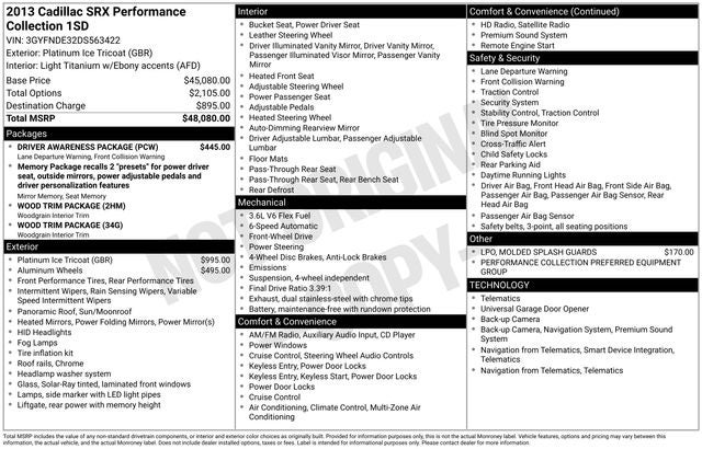 2013 Cadillac SRX Performance
