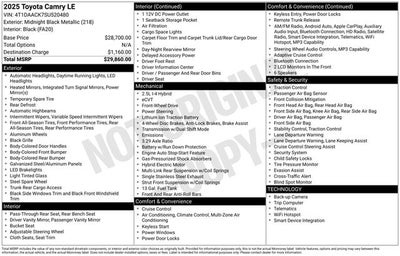 2025 Toyota Camry LE