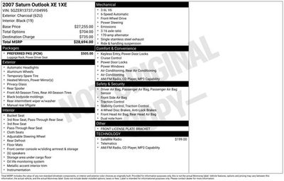 2007 Saturn OUTLOOK XE