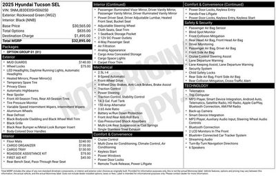 2025 Hyundai TUCSON SEL