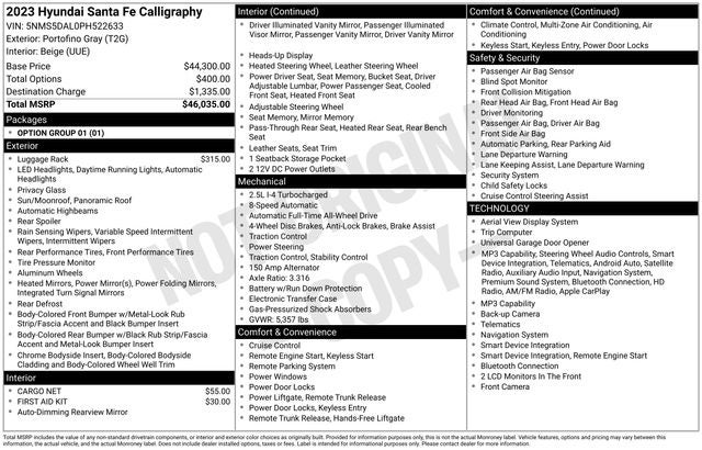 2023 Hyundai SANTA FE Calligraphy