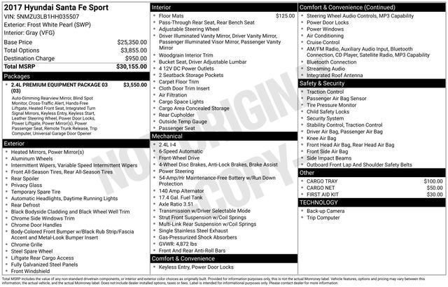 2017 Hyundai SANTA FE SPORT 2.4 Base