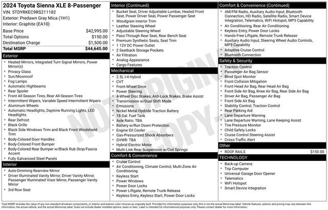 2024 Toyota Sienna XLE 8 Passenger
