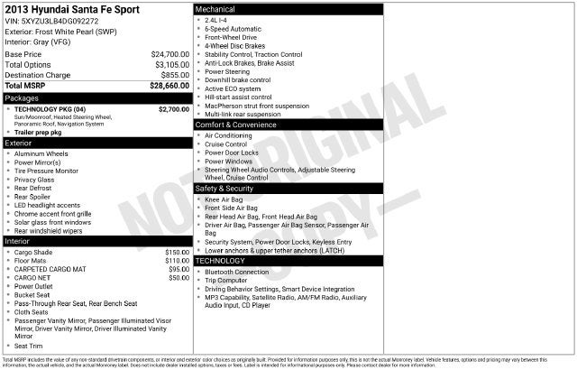2013 Hyundai SANTA FE SPORT Base