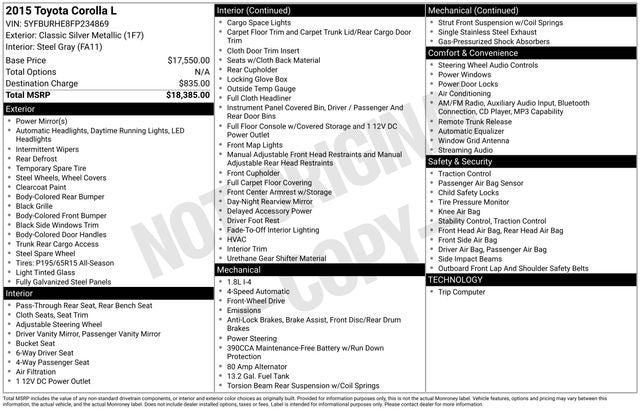 2015 Toyota Corolla L