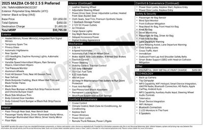 2025 Mazda Mazda CX-50 2.5 S Preferred Package