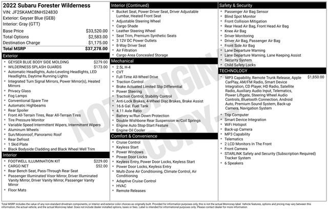 2022 Subaru Forester Wilderness