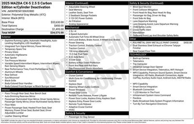 2025 Mazda Mazda CX-5 2.5 S Carbon Edition