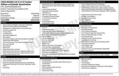 2025 Mazda Mazda CX-5 2.5 S Carbon Edition