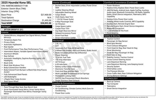 2025 Hyundai KONA SEL