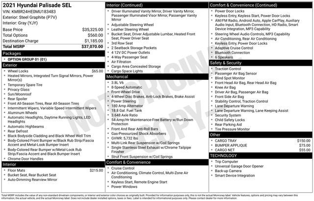 2021 Hyundai PALISADE SEL