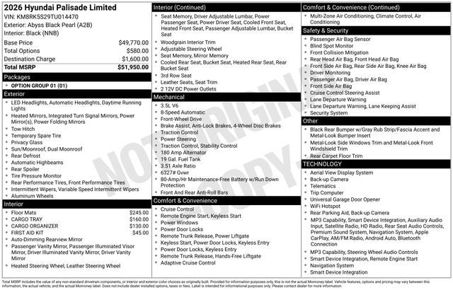 2026 Hyundai PALISADE Limited