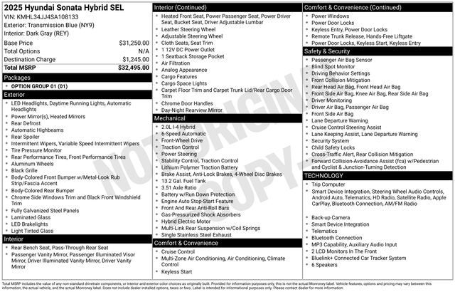 2025 Hyundai SONATA HYBRID SEL