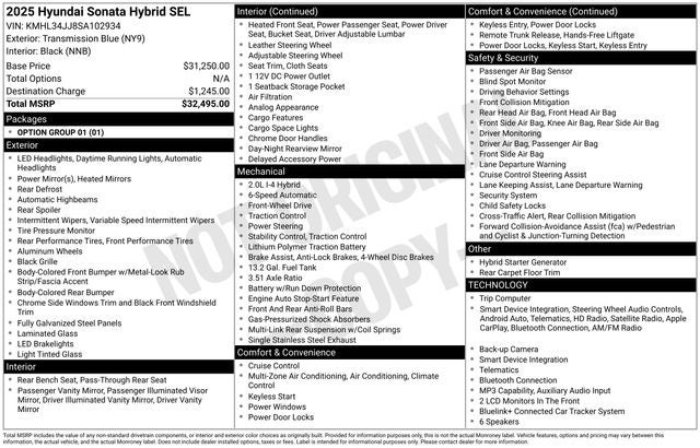 2025 Hyundai SONATA HYBRID SEL