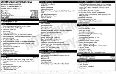 2023 Hyundai ELANTRA HYBRID Blue