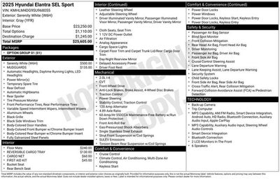 2025 Hyundai ELANTRA SEL Sport