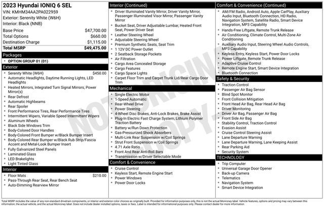 2023 Hyundai IONIQ 6 SEL
