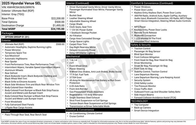 2025 Hyundai VENUE SEL
