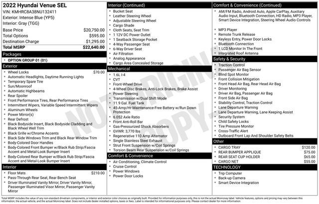 2022 Hyundai VENUE SEL
