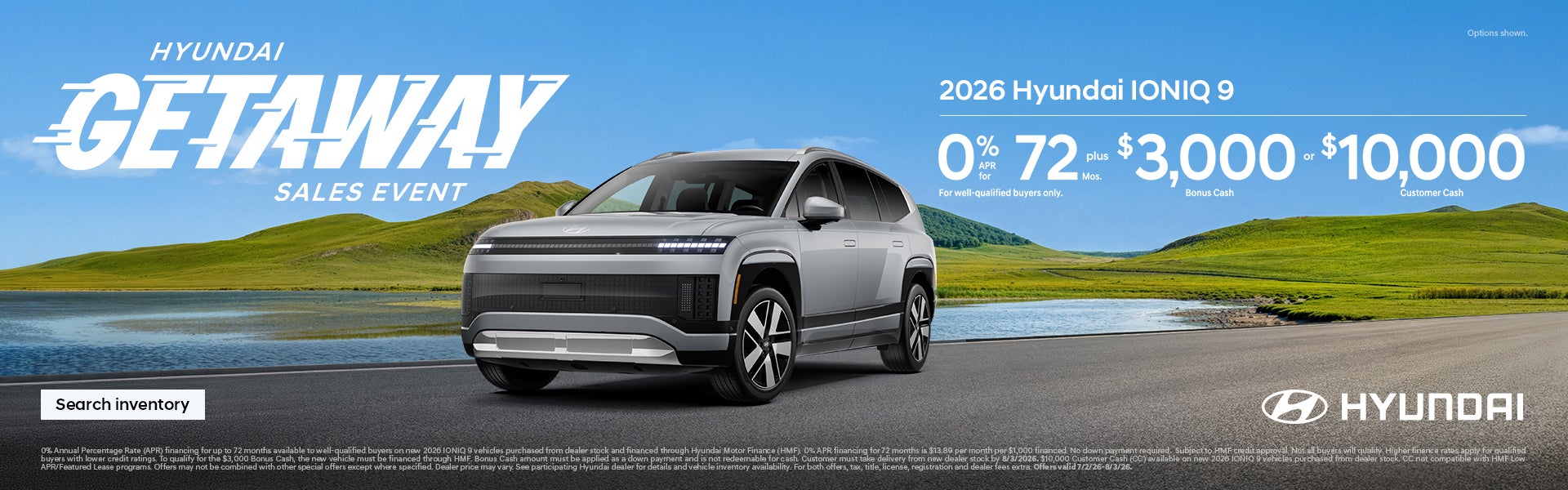 2026 Hyundai IONIQ 9 APR and Bonus Cash or Customer Cash Offer
